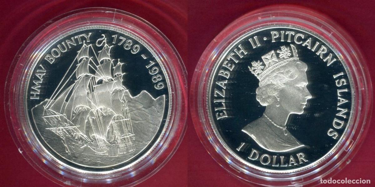 Monedas antiguas de Ocean&iacute;a: ISLAS PITCAIRN 1 DOLAR 1989 - Foto 1