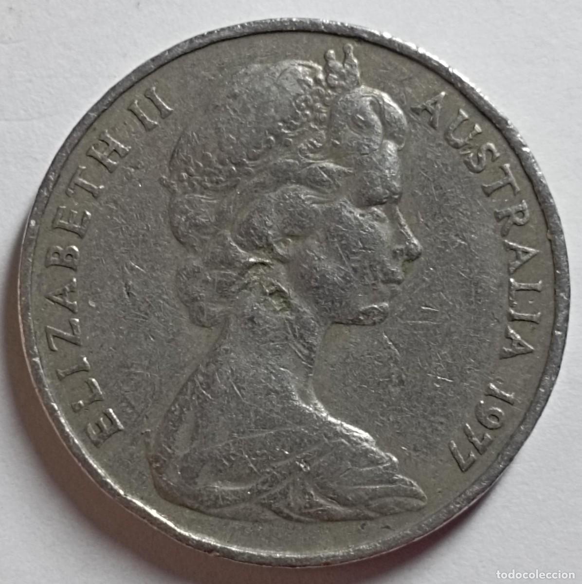 Monedas antiguas de Ocean&iacute;a: Moneda de Australia 20 centavos de 1977 - Foto 2