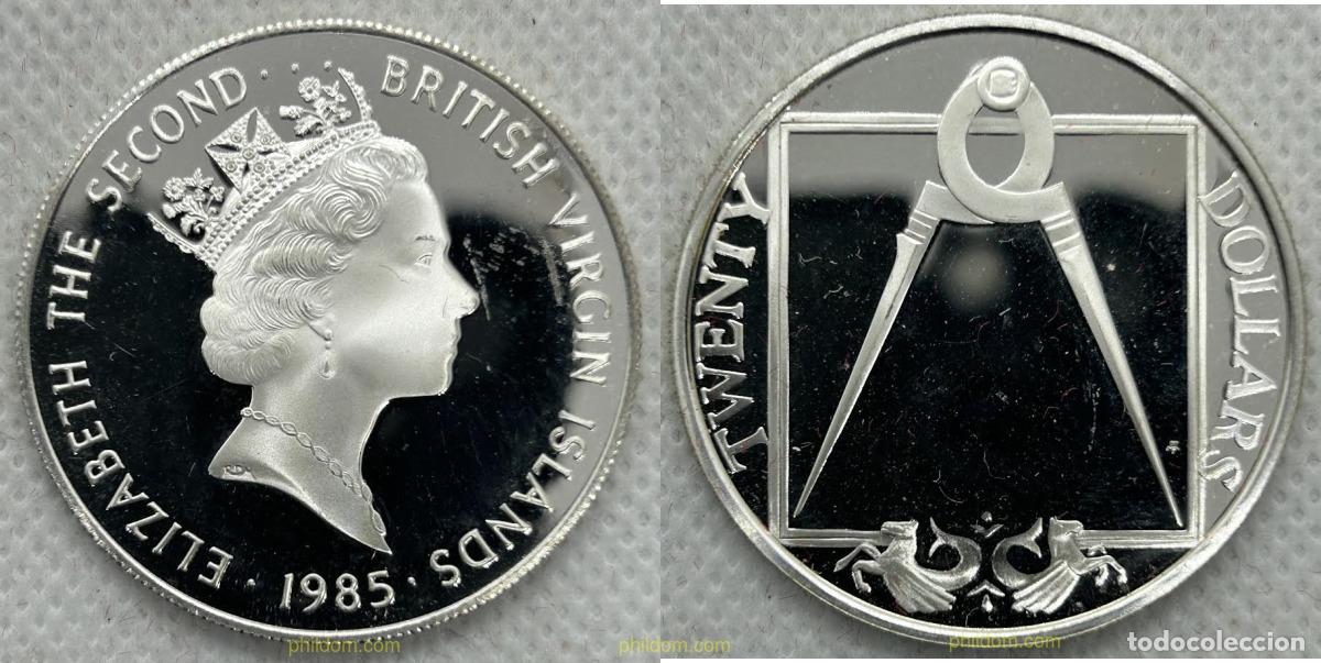 Monedas antiguas de Ocean&iacute;a: 4376 VIRGENES BRITANICAS Islas 1985 VIRGENES 20 DOLLARS - ELIZABETH II BRASS DIVIDERS