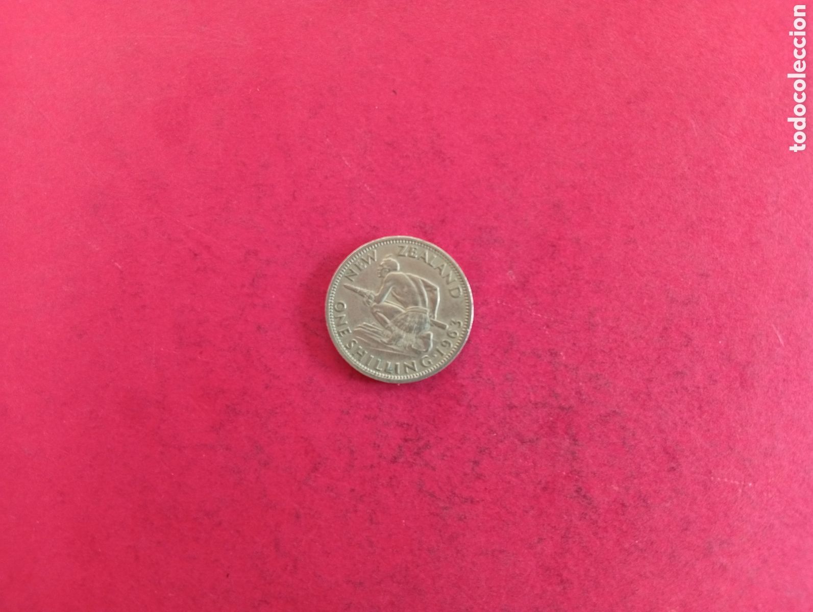 Monedas antiguas de Ocean&iacute;a: 1 chel&iacute;n de Nueva Zelanda 1963