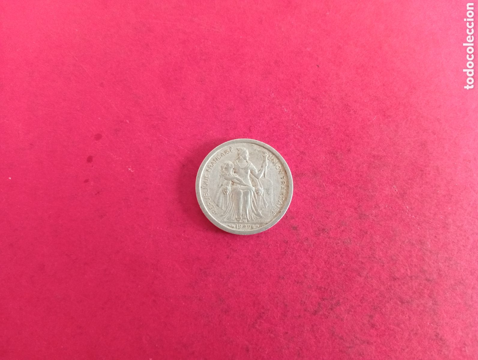 Monedas antiguas de Ocean&iacute;a: 1 franco Establecimientos franceses de Ocean&iacute;a 1949