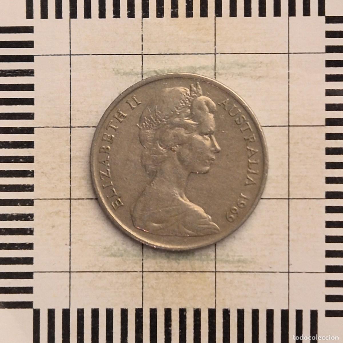 Monedas antiguas de Ocean&iacute;a: 10 CENTS, AUSTRALIA. ISABEL II, 1969. (KM#65).