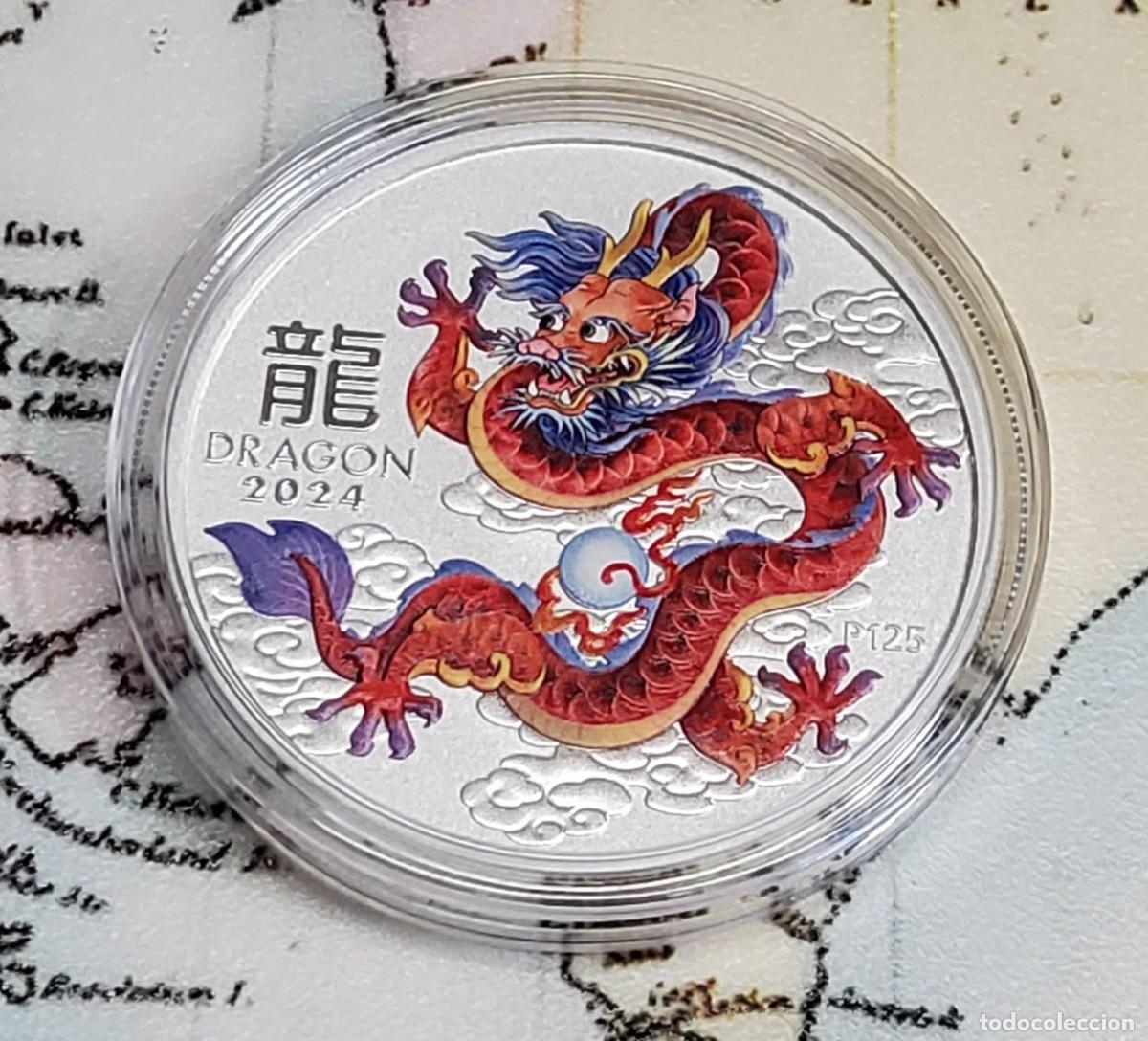 Monedas antiguas de Ocean&iacute;a: 1 DOLAR DE PLATA Y ESMALTES DE AUSTRALIA DEL 2024.PROOF.1 ONZA PLATA PURA 9999.