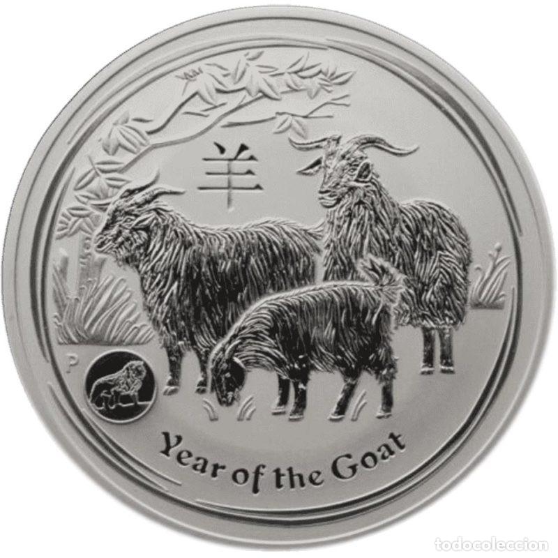 Monedas antiguas de Ocean&iacute;a: AUSTRALIA 1$ ONZA DE PLATA 2015 SERIE LUNAR II CABRA MARCA LEON