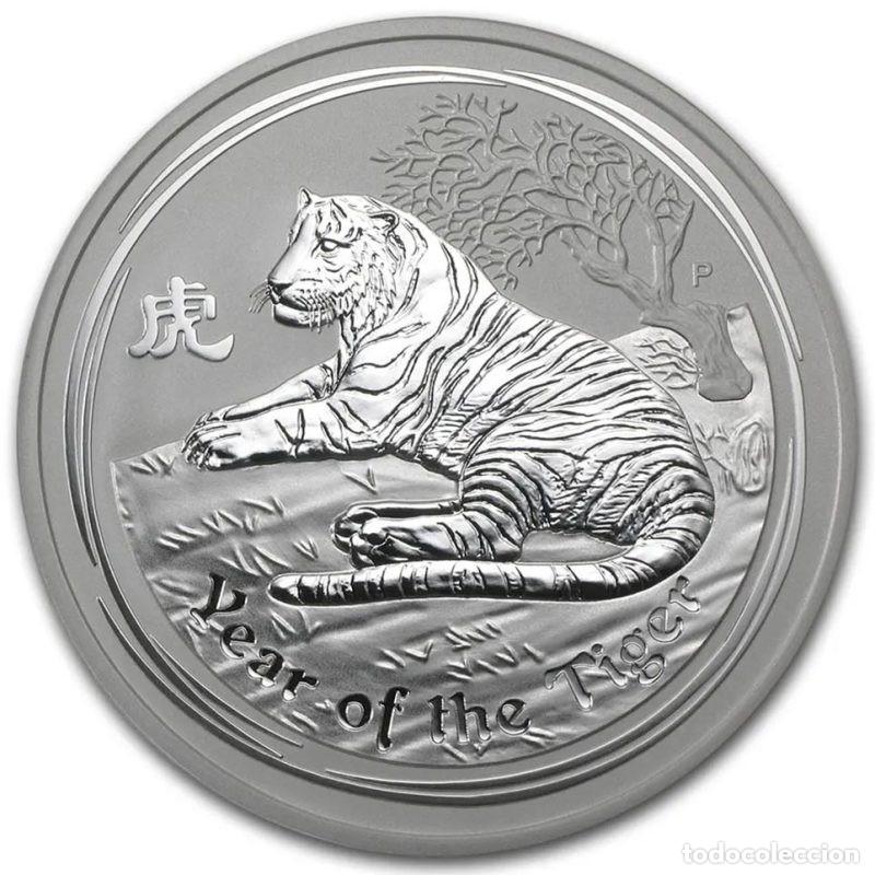 Monedas antiguas de Ocean&iacute;a: AUSTRALIA 1$ ONZA DE PLATA 2010 SERIE LUNAR II TIGRE