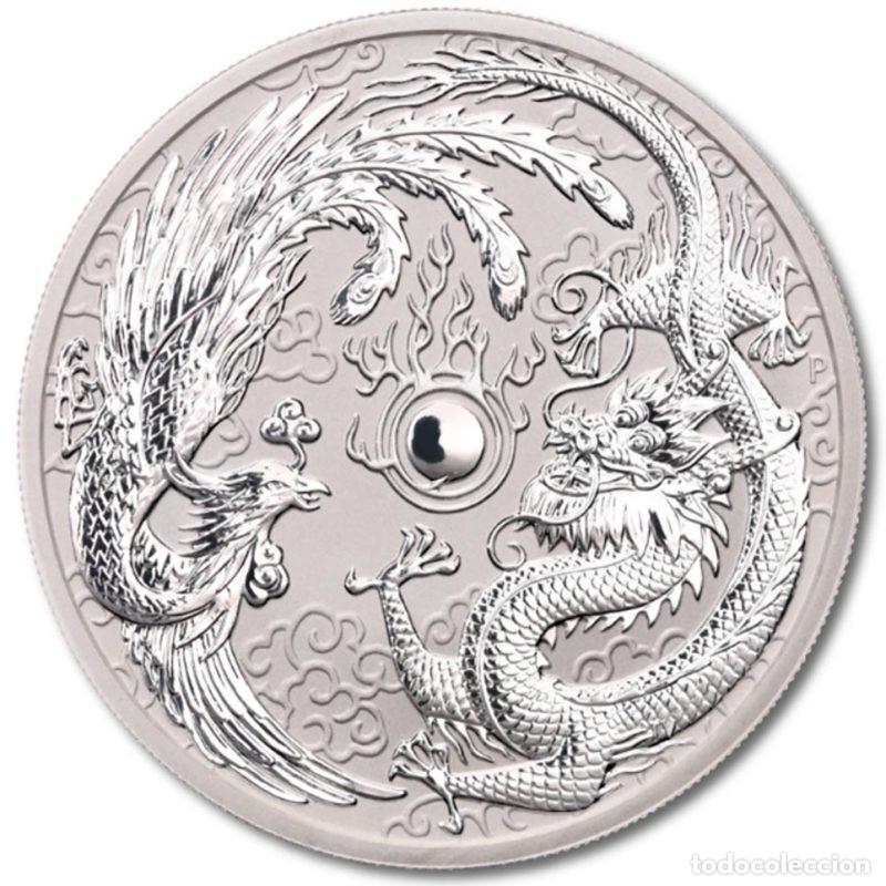 Monedas antiguas de Ocean&iacute;a: AUSTRALIA 1$ ONZA DE PLATA 2017 DRAGON Y FENIX