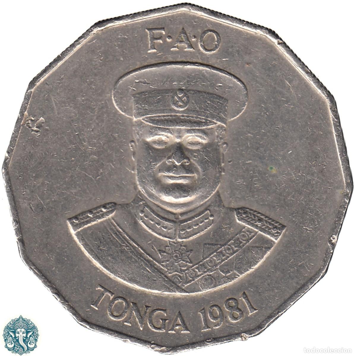 Monedas antiguas de Ocean&iacute;a: TONGA 50 Seniti 1981 Taufa'ahau Tupou IV - FAO KM#71