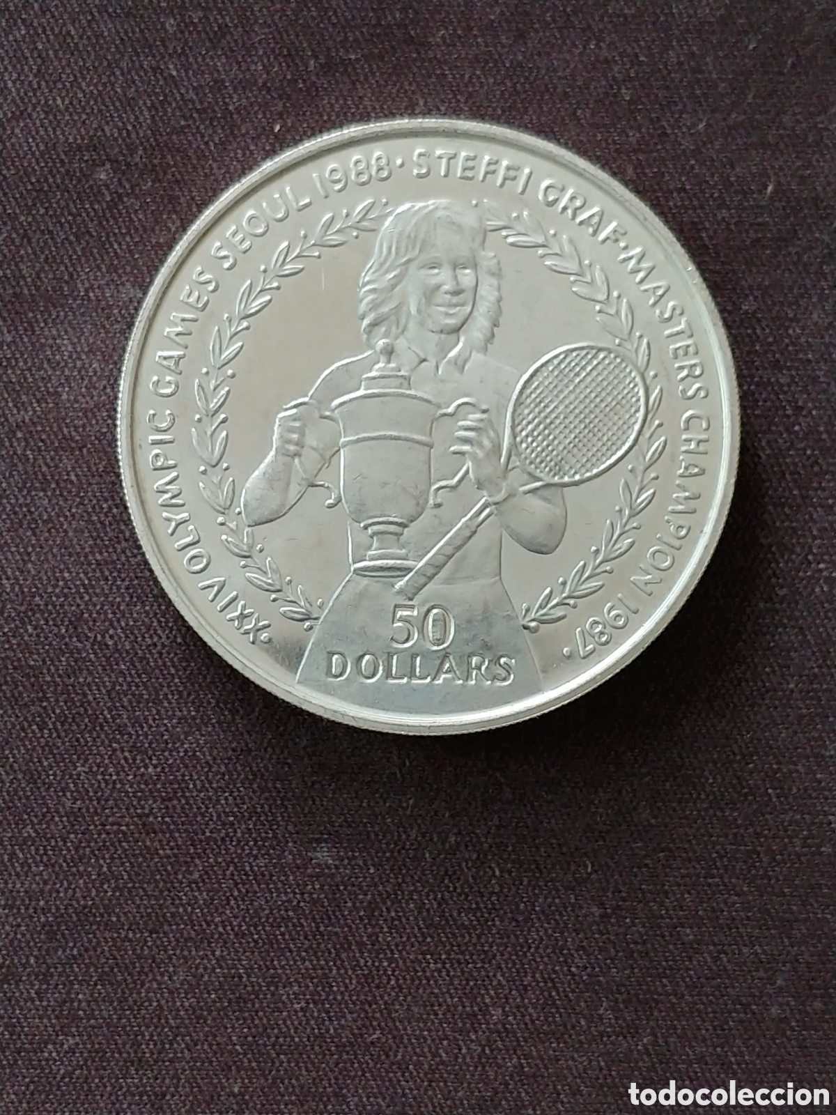 Monedas antiguas de Ocean&iacute;a: Niue, &rdquo;Steffi Graf&rdquo;, 50 Dollars 1988, Ag .925 mls., Proof