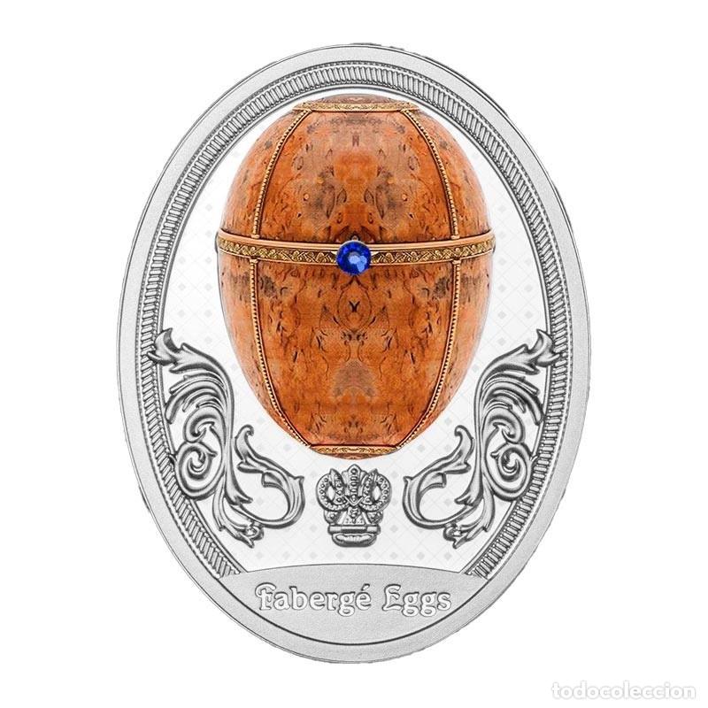 Monedas antiguas de Ocean&iacute;a: Moneda Plata Huevo Faberg&eacute; Karelian Birch