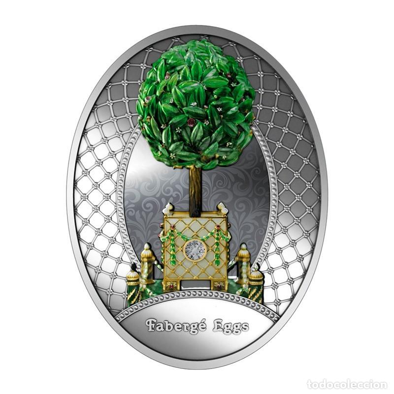 Monedas antiguas de Ocean&iacute;a: Moneda de Plata 2025 Huevo Faberg&eacute; Laurel