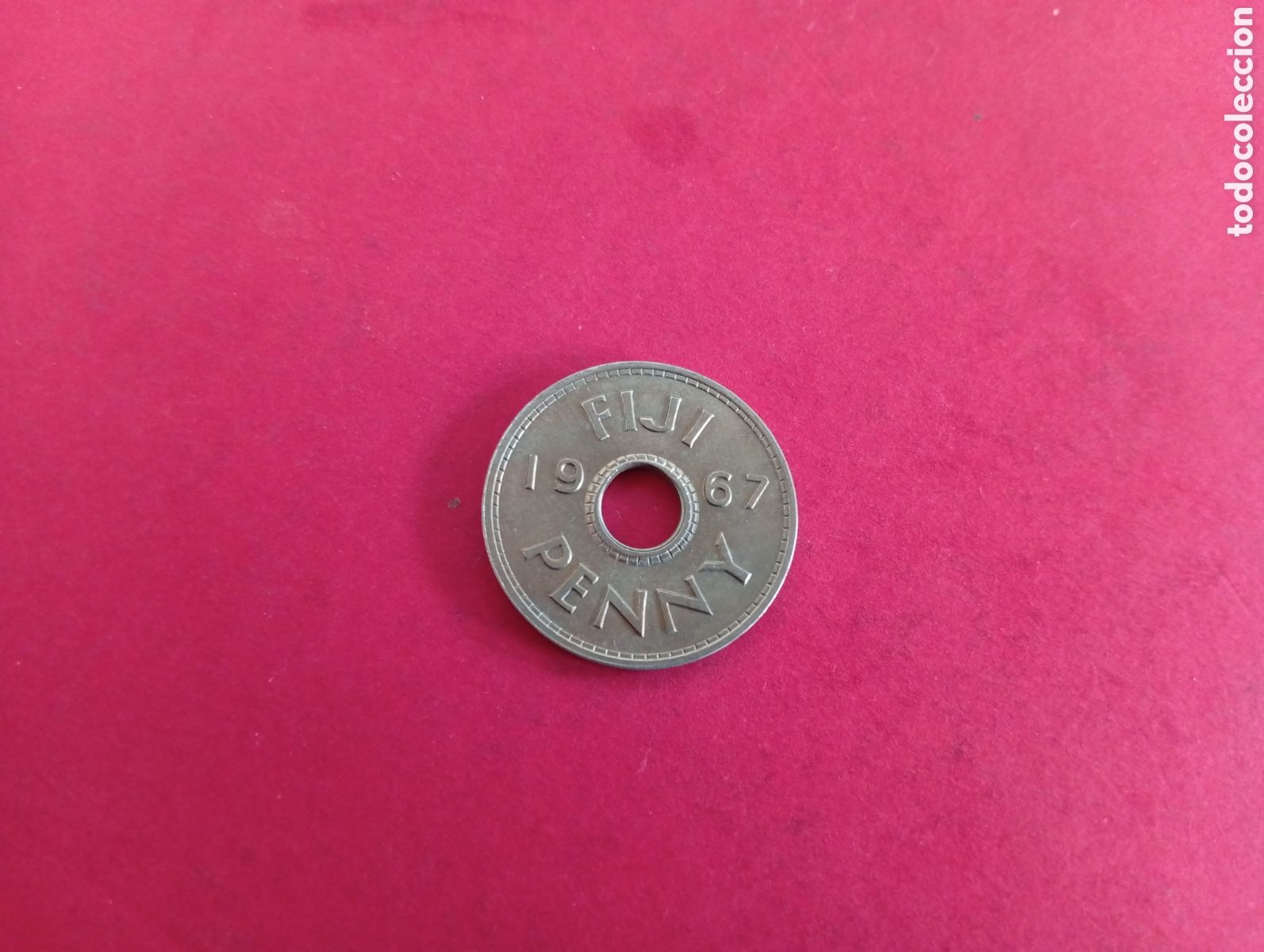 Monedas antiguas de Ocean&iacute;a: 1 penique de Fiji 1967