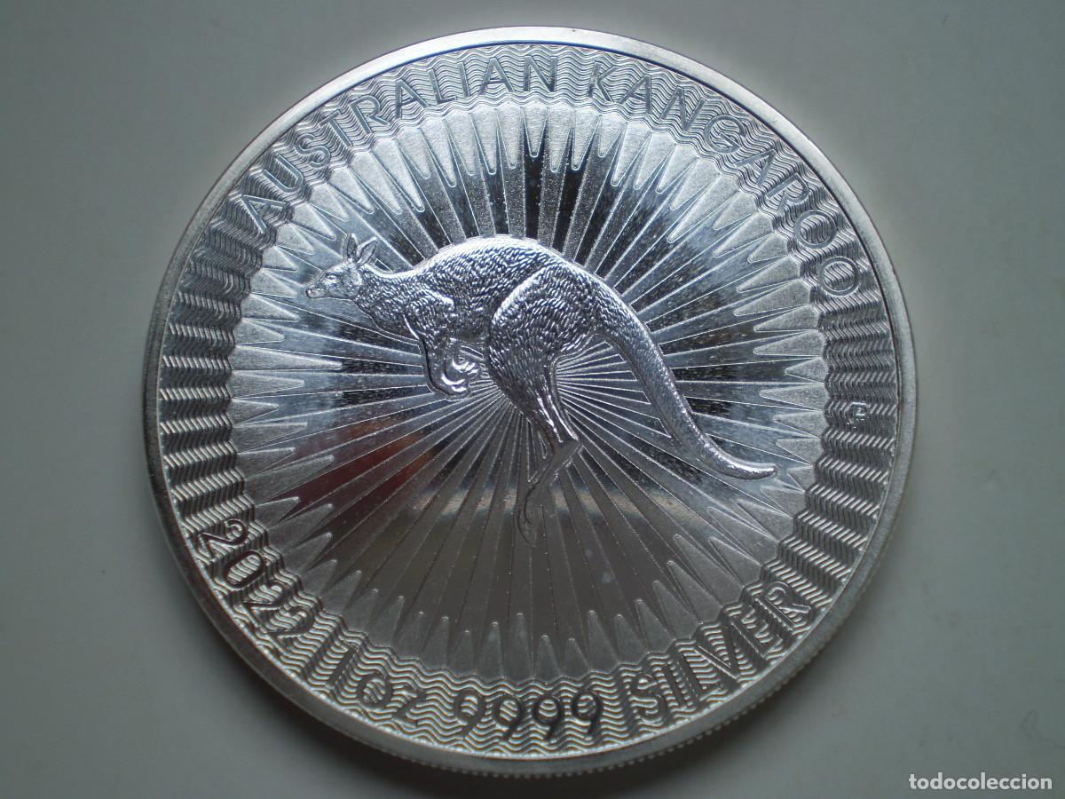 Monedas antiguas de Ocean&iacute;a: 1 DOLAR Plata 2022 Australia. Elizabeth II. Canguro. Diametro 40,6. 31,1gr Onza 999