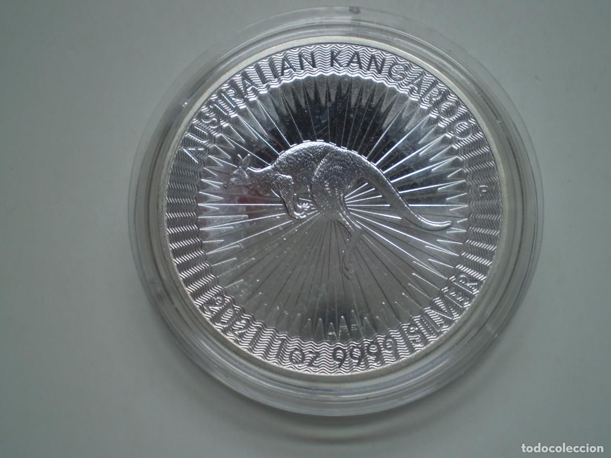 Monedas antiguas de Ocean&iacute;a: 1 DOLAR Plata 2021 Australia. Elizabeth II. Canguro. Diametro 40,6. 31,1gr (oz Ag 999)
