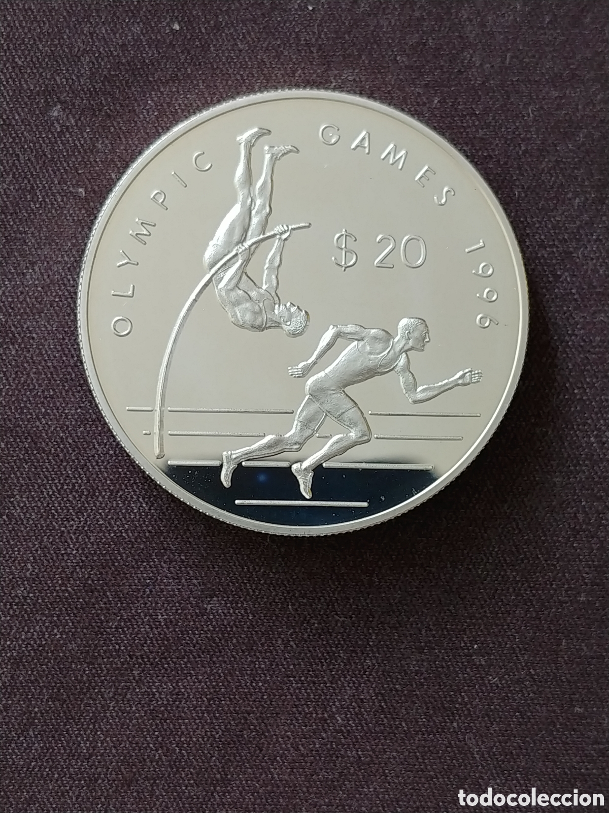 Monedas antiguas de Ocean&iacute;a: Cook Islands, &rdquo;Atlanta '96&rdquo;, 20 Dollars 1993, Ag .925 mls., 1 Oz., Proof