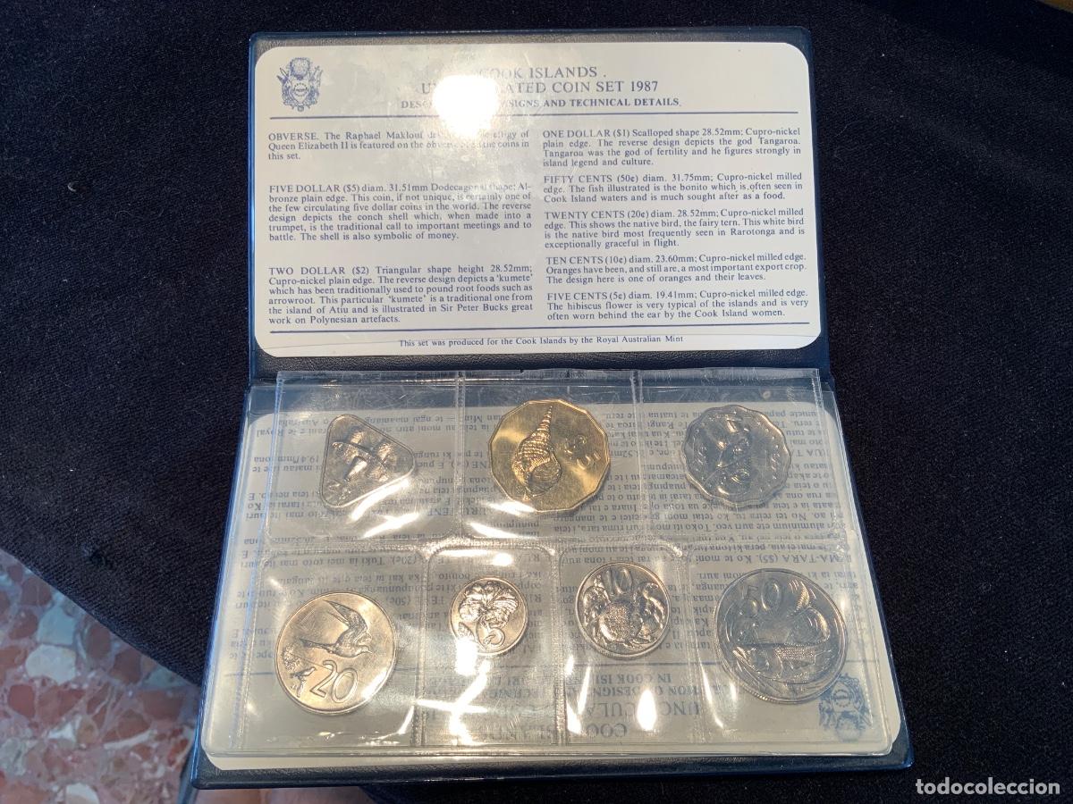 Monedas antiguas de Ocean&iacute;a: Cook islands, set bl&iacute;ster de monedas sin circular 1987, royal australian mint. 16,5x10,5cm, 165gr.