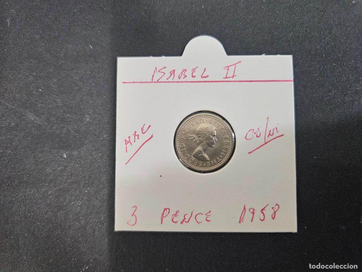 Monedas antiguas de Ocean&iacute;a: NUEVA ZELANDA 3 PENCE 1958 MBC KM=25.2 (CUPRONIQUEL) ISABEL II