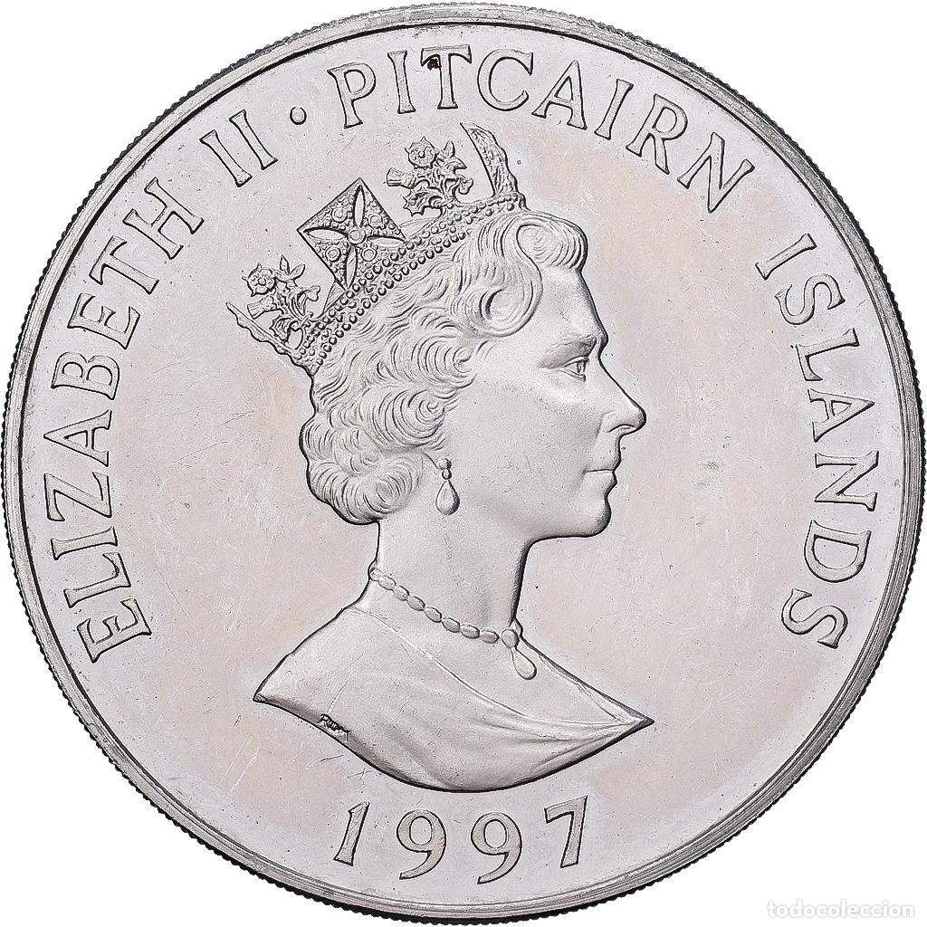 Monedas antiguas de Ocean&iacute;a: [#1513340] ISLAS PITCAIRN, Elizabeth II, 1 Dollar, 1997, Royal Mint, 97&egrave;me anniversaire de