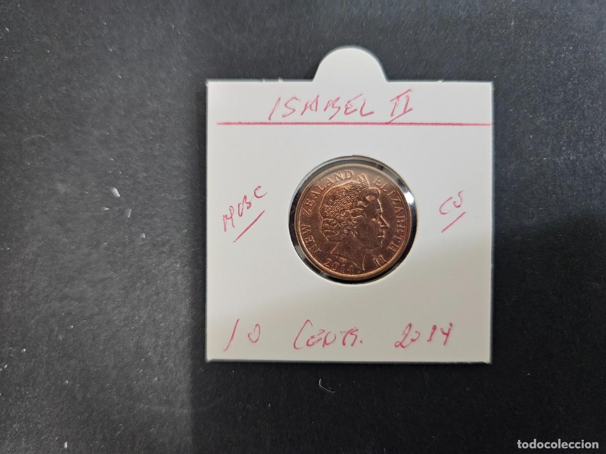 Monedas antiguas de Ocean&iacute;a: NUEVA ZELANDA 10 CENTIMOS 2014 MBC KM=117a (COBRE-ACERO) ISABEL II