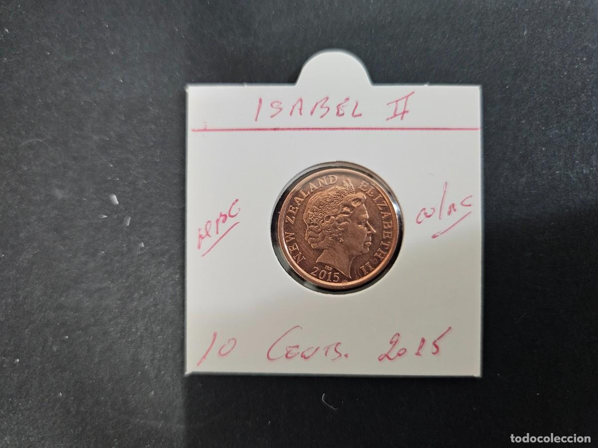 Monedas antiguas de Ocean&iacute;a: NUEVA ZELANDA 10 CENTIMOS 2015 MBC KM=117a (COBRE-ACERO) ISABEL II