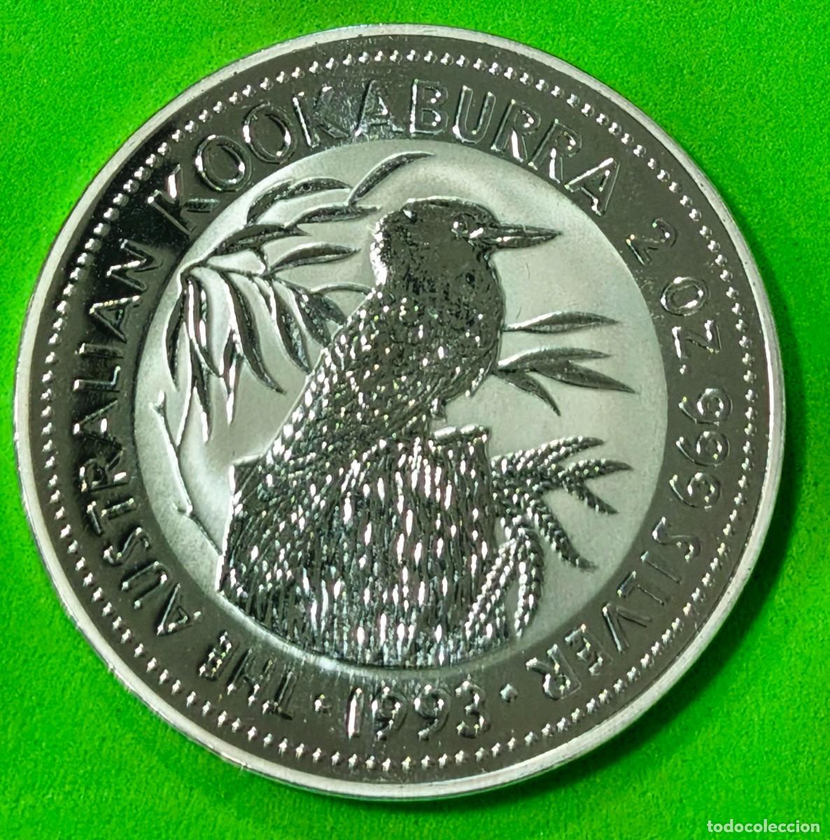 Monedas antiguas de Ocean&iacute;a: AUSTRALIA. A&Ntilde;O 1993. 2 DOLLARS PLATA (2 ONZA) KOOKABURRA. PESO 62,20 GR