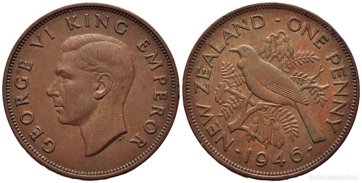 Monedas antiguas de Ocean&iacute;a: *** BONITO 1 PENNY 1946 DE GEORGE VI, NUEVA ZELANDA. KM#13 ***
