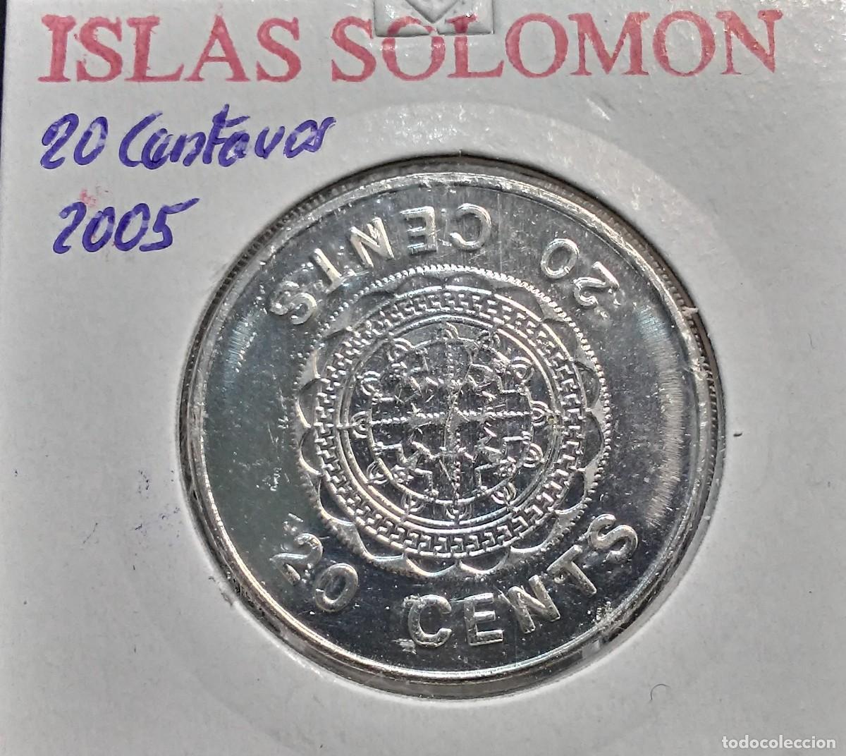 Monedas antiguas de Ocean&iacute;a: ISALAS SALOM&Oacute;N / SOLOMON ISLANDS 20 CENTAVOS / CENTS 2005 KM#28 SC UNC.