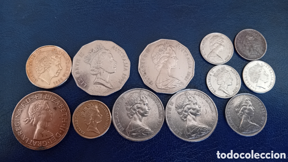 Monedas antiguas de Ocean&iacute;a: CONJUNTO DE 12 MONEDAS AUSTRALIA - Foto 2