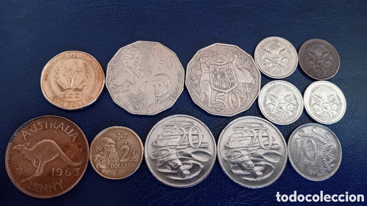 Monedas antiguas de Ocean&iacute;a: CONJUNTO DE 12 MONEDAS AUSTRALIA