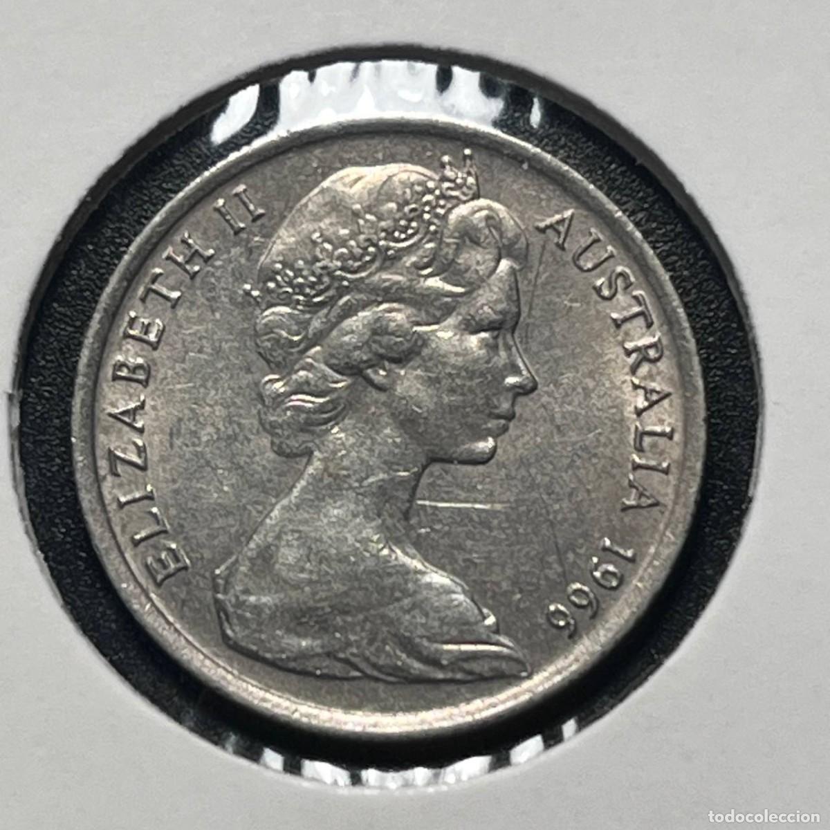 Monedas antiguas de Ocean&iacute;a: AUSTRALIA 5 CENTS 1966 KM#64 Elizabeth II 2nd Portrait MBC