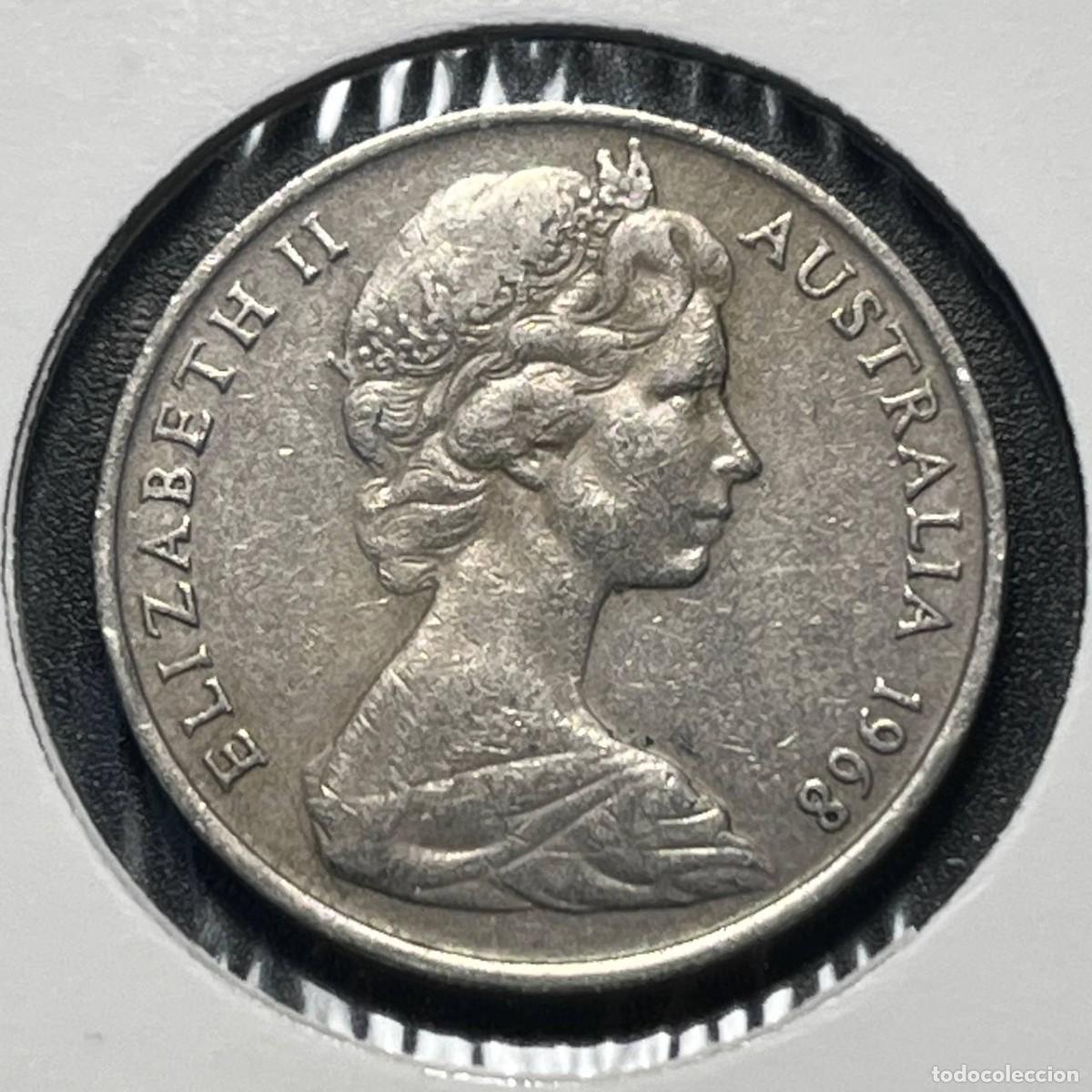 Monedas antiguas de Ocean&iacute;a: AUSTRALIA 10 CENTS 1968 KM#65 Elizabeth II 2nd Portrait MBC