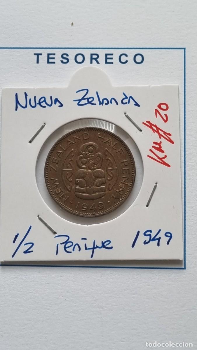 Monedas antiguas de Ocean&iacute;a: NUEVA ZELANDA: MONEDA DE 1/2 PENIQUE 1949 - KM#20 - Ref.: 023