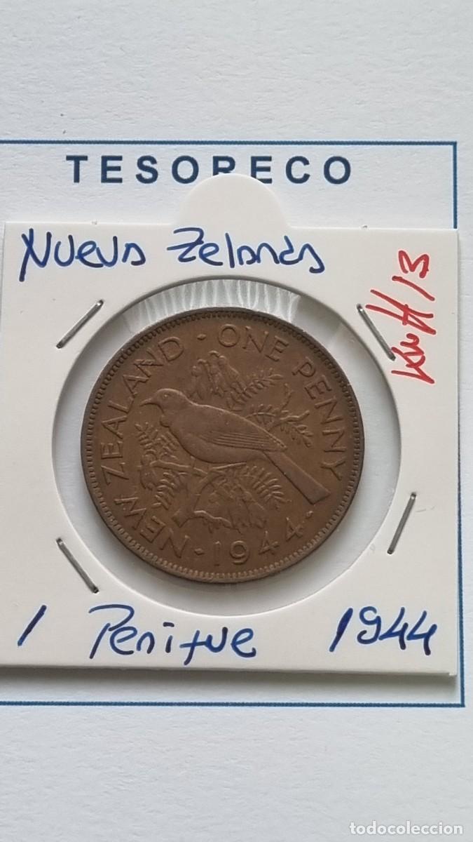 Monedas antiguas de Ocean&iacute;a: NUEVA ZELANDA: MONEDA DE 1 PENIQUE 1944 - KM#13 - Ref.: 027