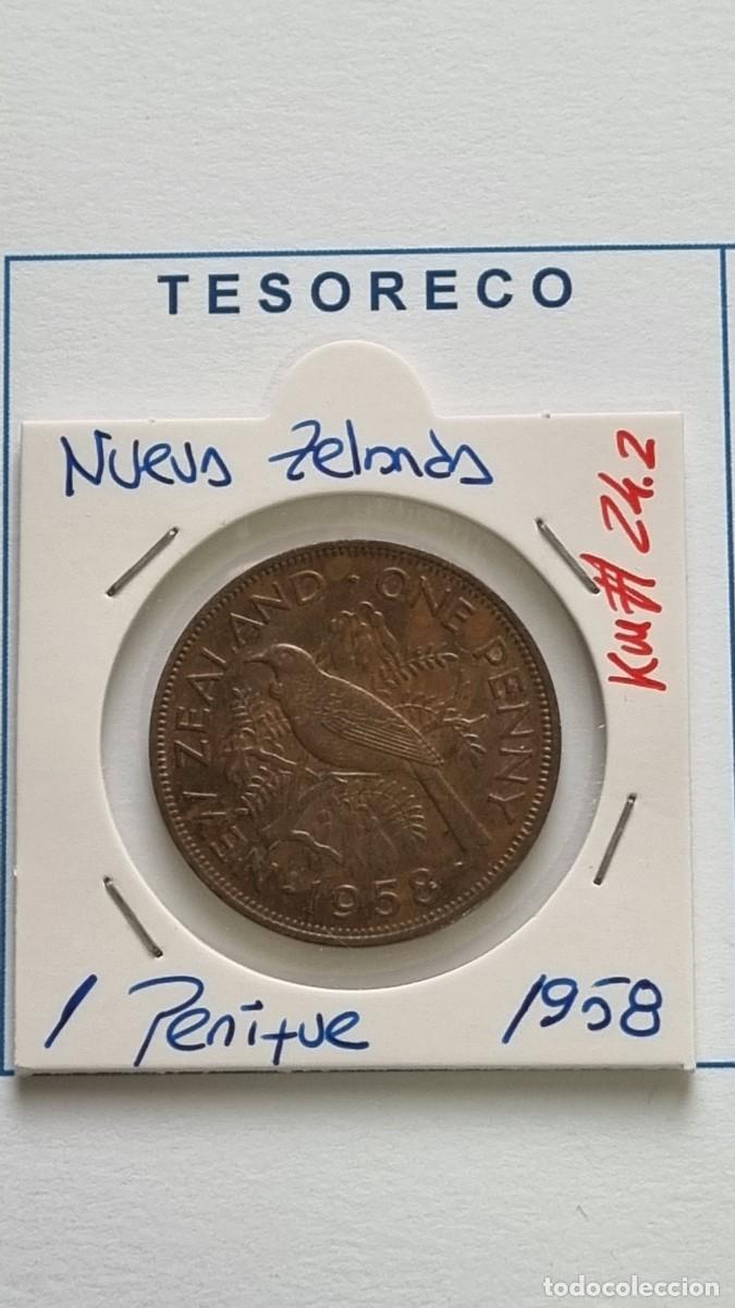 Monedas antiguas de Ocean&iacute;a: NUEVA ZELANDA: MONEDA DE 1 PENIQUE 1958 - KM#24.2 - Ref.: 028