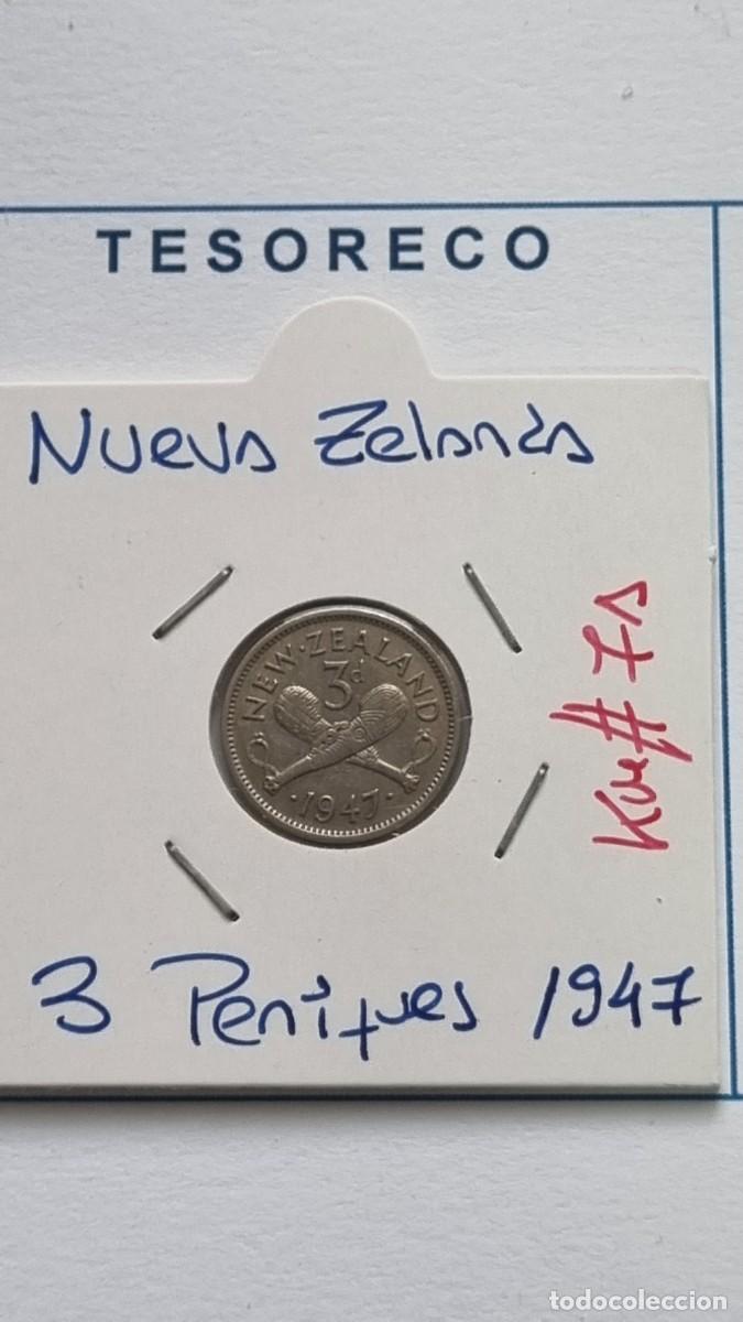 Monedas antiguas de Ocean&iacute;a: NUEVA ZELANDA: MONEDA DE 3 PENIQUES 1947 - KM#7a - Ref.: 034