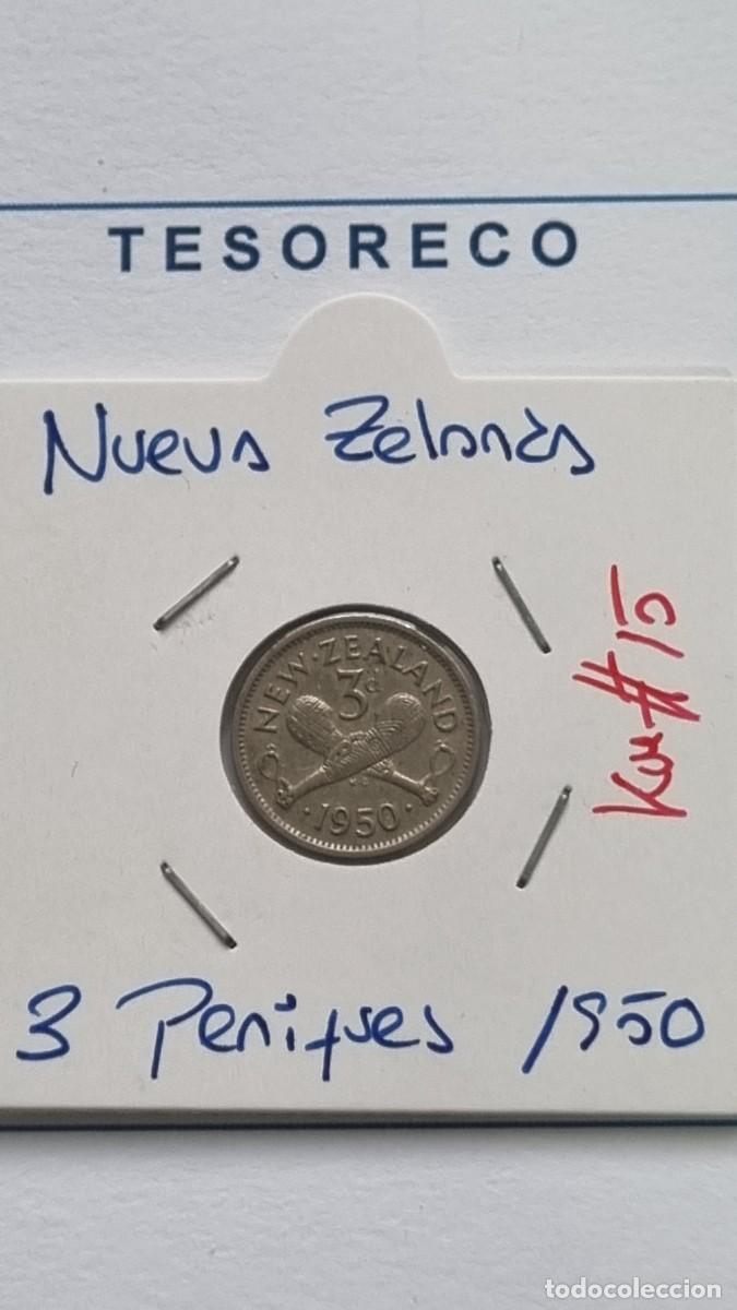 Monedas antiguas de Ocean&iacute;a: NUEVA ZELANDA: MONEDA DE 3 PENIQUES 1950 - KM#15 - Ref.: 035