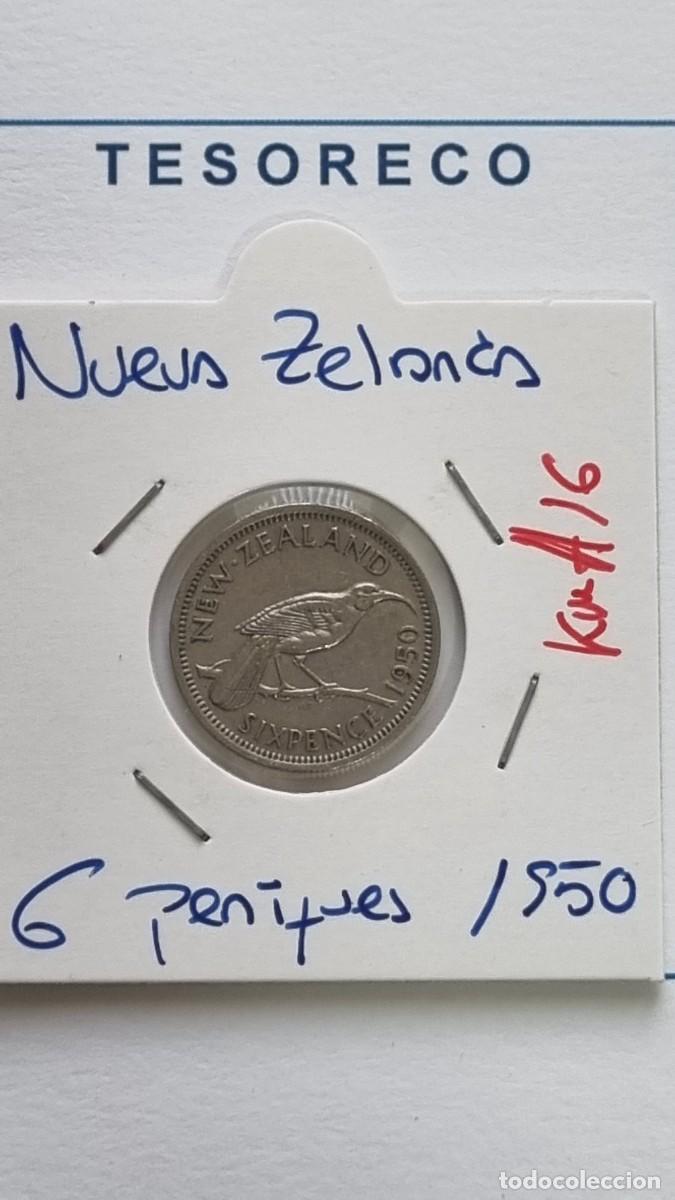 Monedas antiguas de Ocean&iacute;a: NUEVA ZELANDA: MONEDA DE 6 PENIQUES 1950 - KM#16 - Ref.: 037