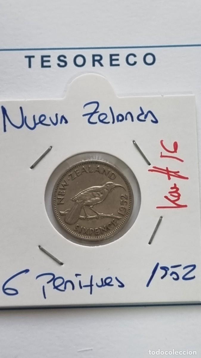 Monedas antiguas de Ocean&iacute;a: NUEVA ZELANDA: MONEDA DE 6 PENIQUES 1952 - KM#16 - Ref.: 038