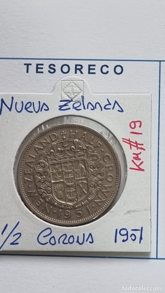 Monedas antiguas de Ocean&iacute;a: NUEVA ZELANDA: MONEDA DE 1/2 CORONA 1951 - KM#19 - Ref.: 040