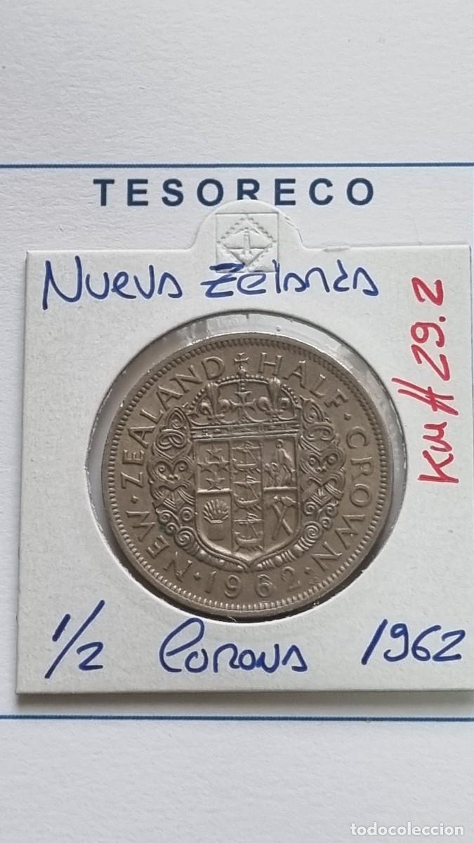 Monedas antiguas de Ocean&iacute;a: NUEVA ZELANDA: MONEDA DE 1/2 CORONA 1962 - KM#29.2 - Ref.: 041