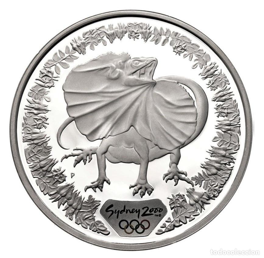 Monedas antiguas de Ocean&iacute;a: AUSTRALIA 5 dolares 2000 LAGARTO - Olimpiadas Sidney - 1 oz plata pura