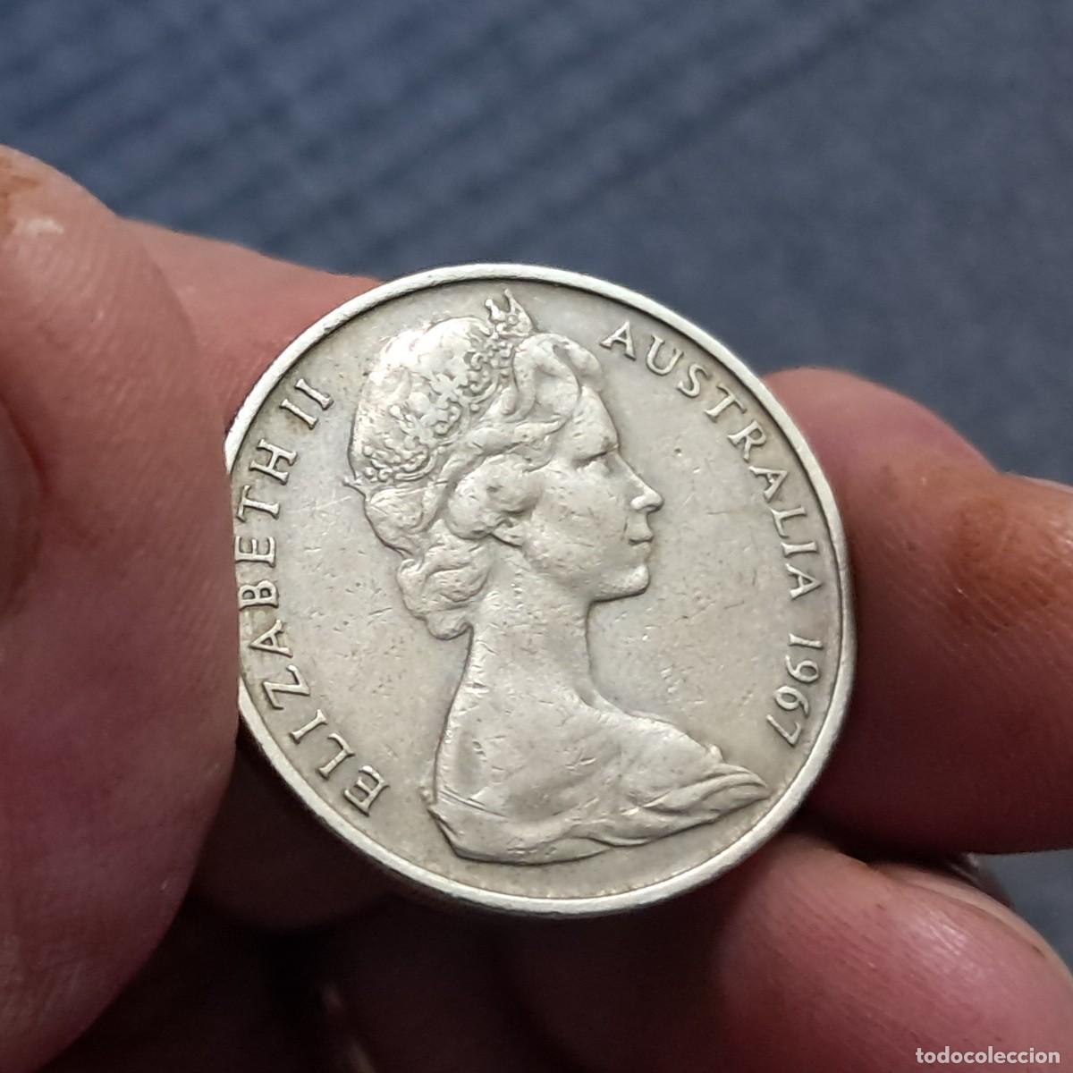 Monedas antiguas de Ocean&iacute;a: MONEDA DE AUSTRALIA 20 CENTS - ELIZABETH II (2&ordm; RETRATO) KM# 66, 1967 F.
