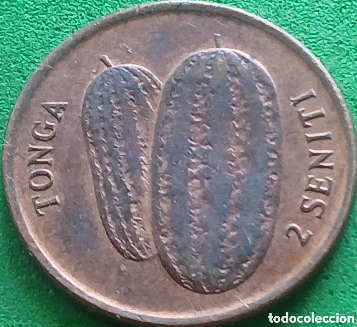 Monedas antiguas de Ocean&iacute;a: Tonga 2 seniti 1975 km#43 FAO