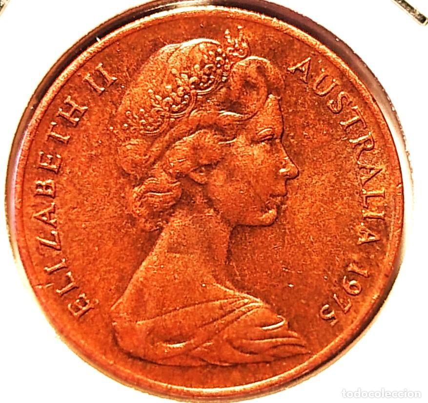 Monedas antiguas de Ocean&iacute;a: AUSTRALIA (1966-2022) - 2 CENTAVOS 1975 - REINA ISABEL II - A - 5,20 GR. BRONCE - DIAMETRO 21,60 mm