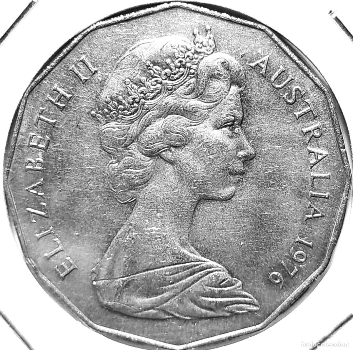 Monedas antiguas de Ocean&iacute;a: AUSTRALIA (1966-2022) - 50 CENTAVOS 1976 - REINA ISABEL II - A - 15,55 GR. CUPRONIQUEL