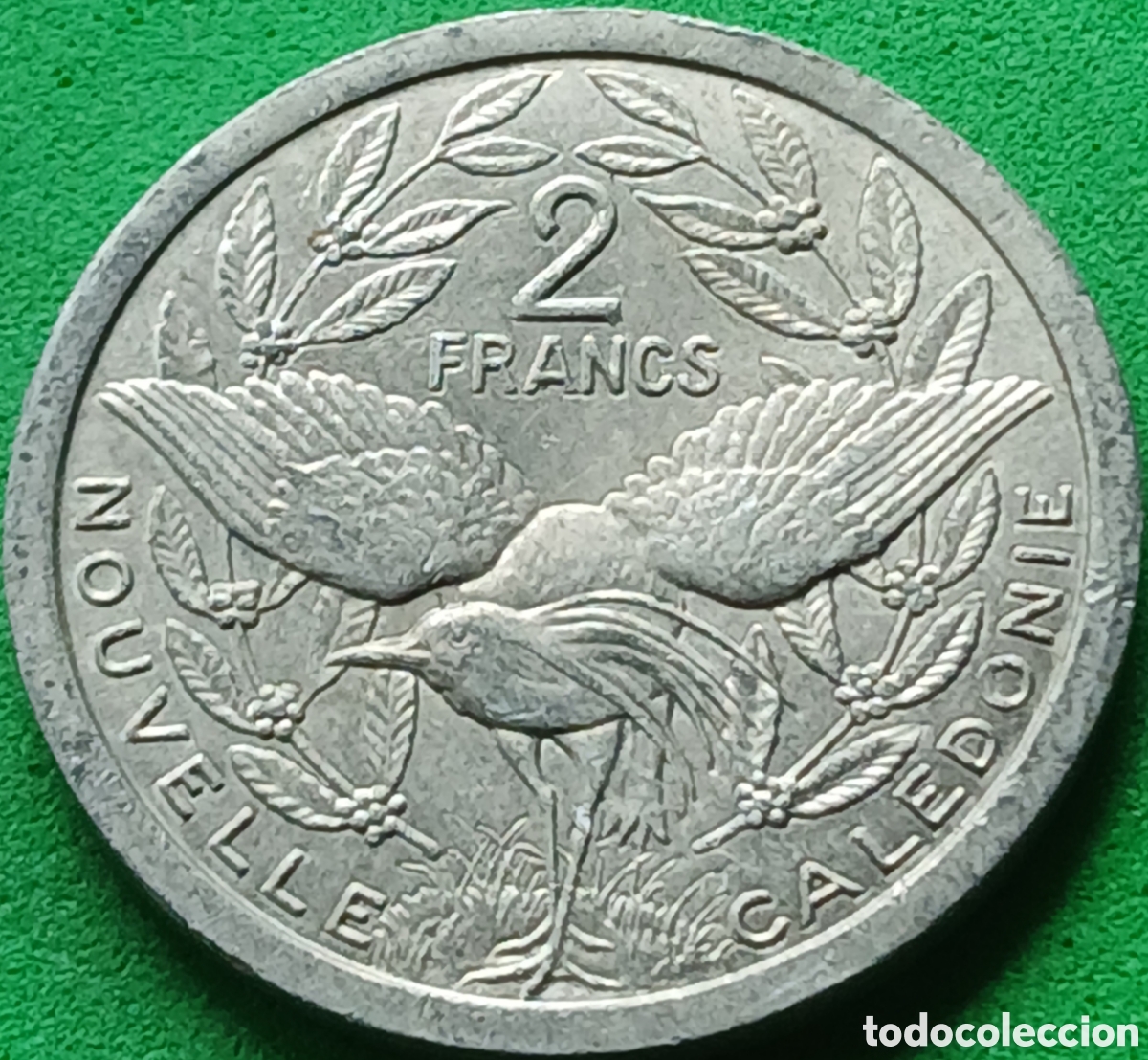 Monedas antiguas de Ocean&iacute;a: Nueva Caledonia 2 francos 1989 km#14 ESCASA