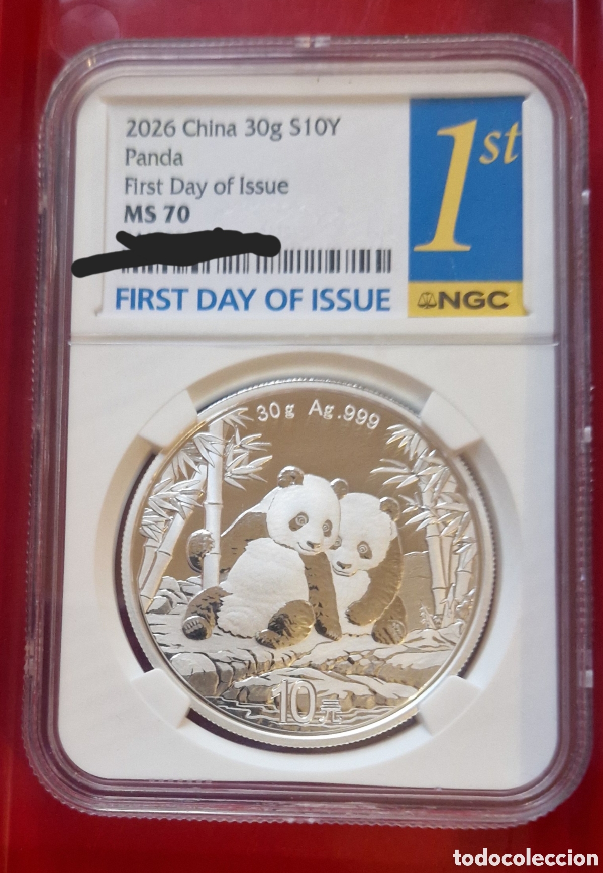 Monedas antiguas de Ocean&iacute;a: Onza Plata Pura Panda Chino 2026 Encapsulada NGC MS70
