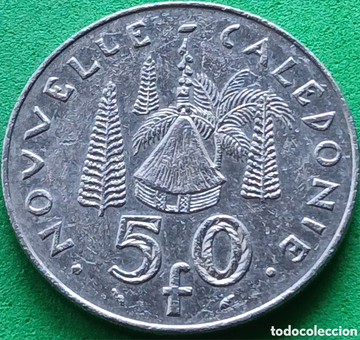Monedas antiguas de Ocean&iacute;a: Nueva Caledonia 50 francos 1991 km#13 poco com&uacute;n