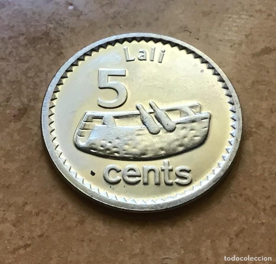 Monedas antiguas de Ocean&iacute;a: 5 centavos de Fiji (Fiyi). A&ntilde;o 2013