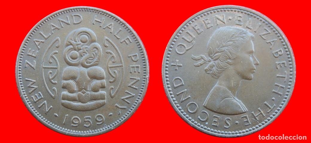 Monedas antiguas de Ocean&iacute;a: 1/2 PENIQUE PENNY 1959 NUEVA ZELANDA-144877