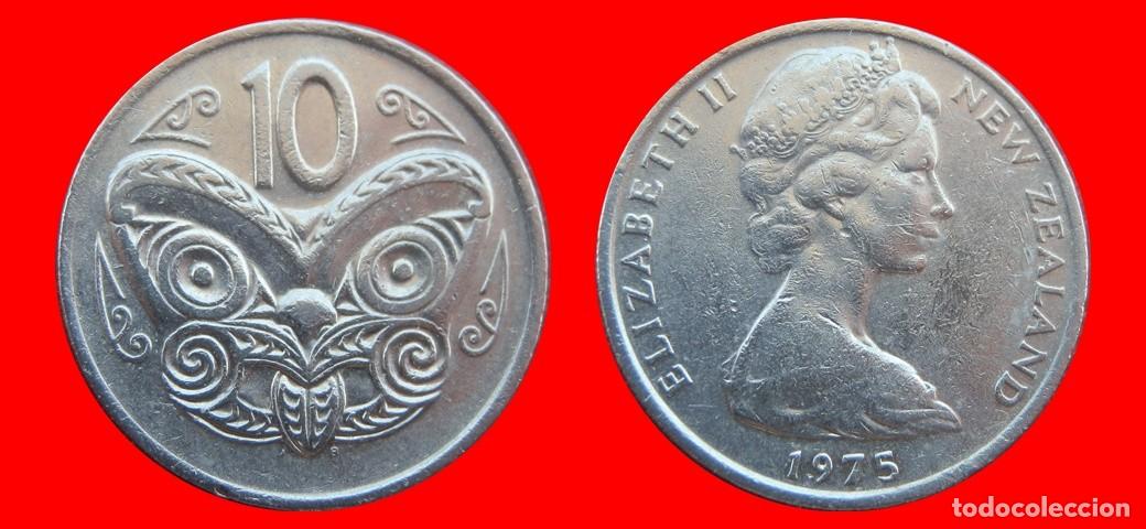 Monedas antiguas de Ocean&iacute;a: 10 CENTAVOS CENTS CENTIMOS 1975 NUEVA ZELANDA-144890